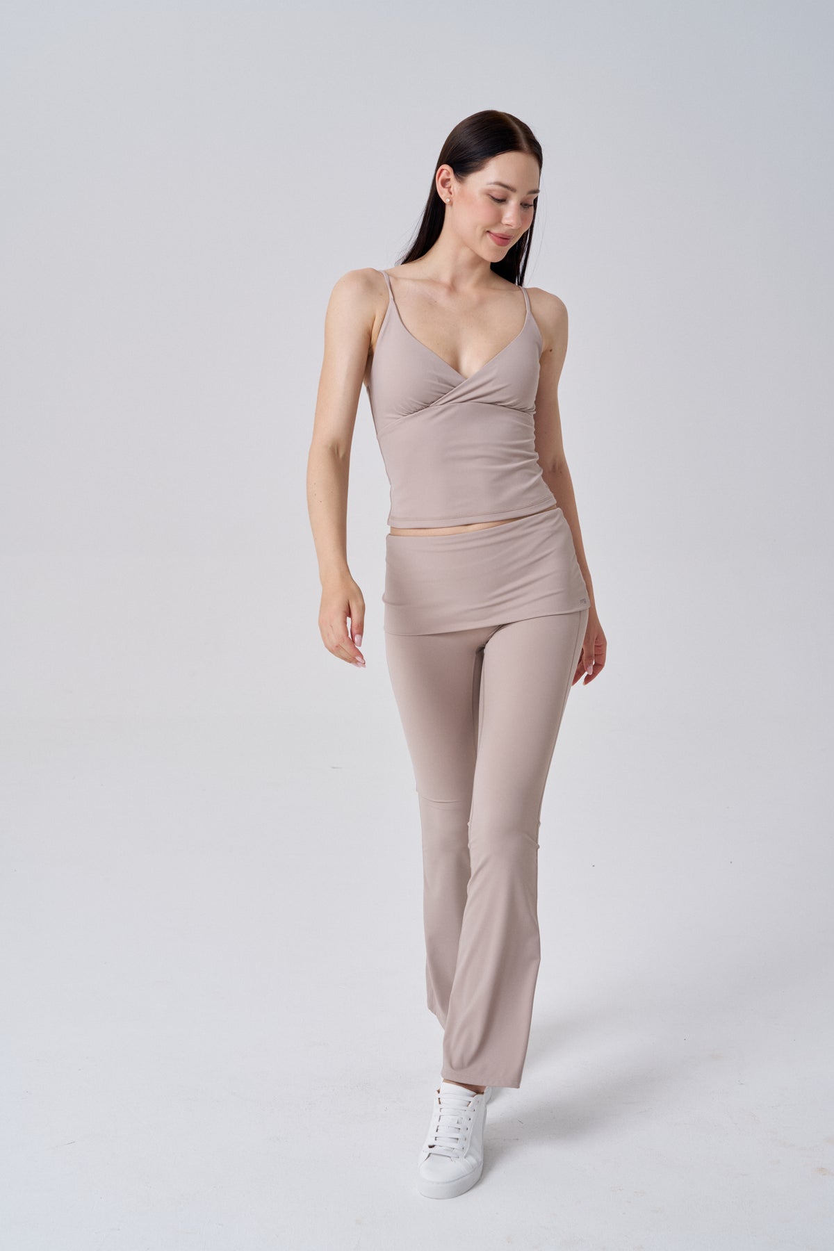 Buttersoft Fold Over Flare Leggings | Taupe
