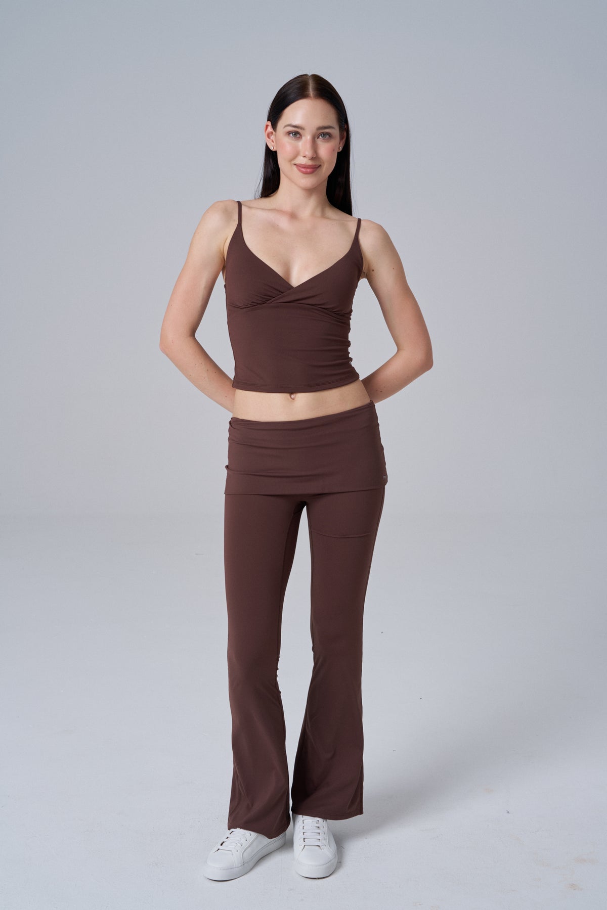 Buttersoft Fold Over Flare Leggings | Dark Choco